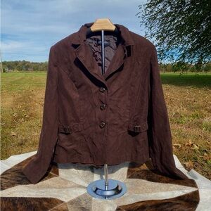 Studio I Dark Brown Suede Women's Blazer
